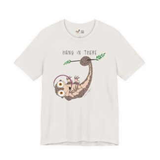 Pangolin Hang in There Vintage White Tee