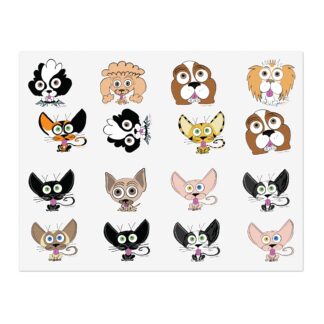 Quirky Dogs and Cats Sticker Sheet