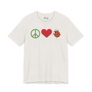 Peace Love Ladybugs Vintage White Tee