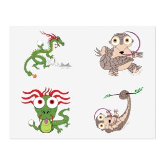 Dragons and Pangolins Sticker Sheet