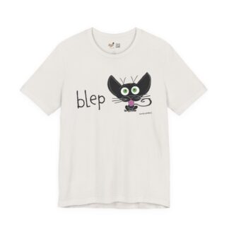 Blep Black Cat Vintage White Tee
