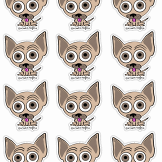 Adorable Chihuahua sticker sheet filled with tiny adorable Chihuahuas by snoots + teefers in Tucson, Arizona
