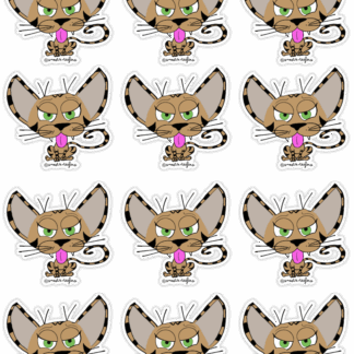 Adorable classic tabby cat sticker sheet filled with tiny adorable tabby cats by snoots + teefers in Tucson, Arizona