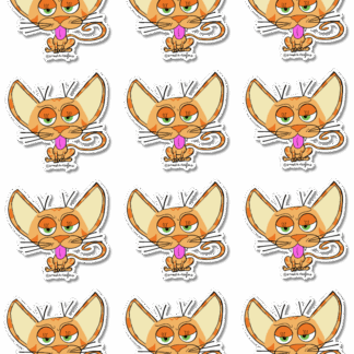 Adorable ginger tabby cat sticker sheet filled with tiny adorable orange tabby cats by snoots + teefers in Tucson, Arizona