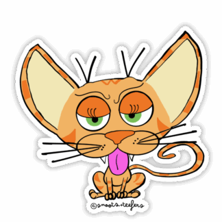 Orange ginger tabby cat sticker by snoots+teefers in Tucson, Arizona