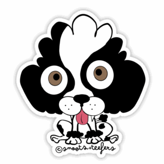 Parti poodle sticker by snoots + teefers in Tucson, Arizona