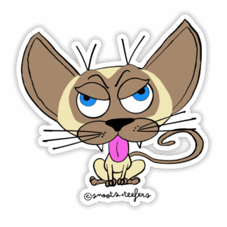 Siamese cat sticker by snoots + teefers in Tucson, Arizona