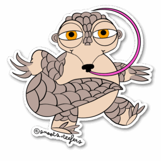 truckin pangolin sticker large by snoots + teeefers in Tucson, Arizona